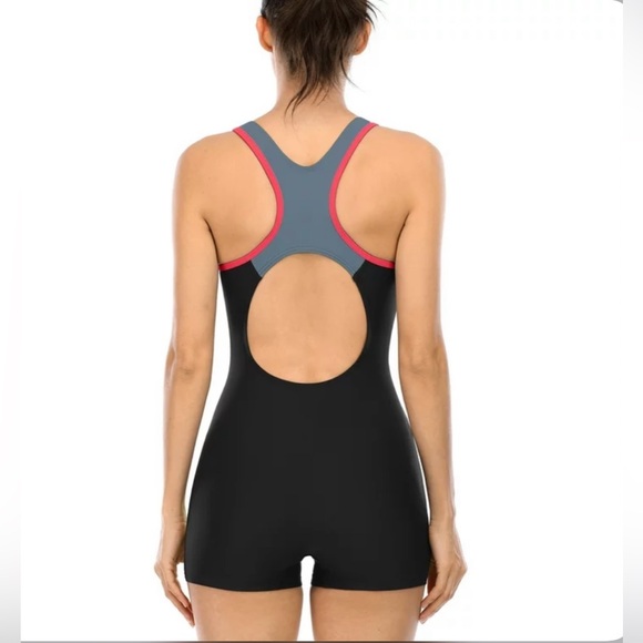 Charmo Women's One Piece Swimsuits Boyleg Sports Swimwear Athletic Swimming Wear - Picture 2 of 9